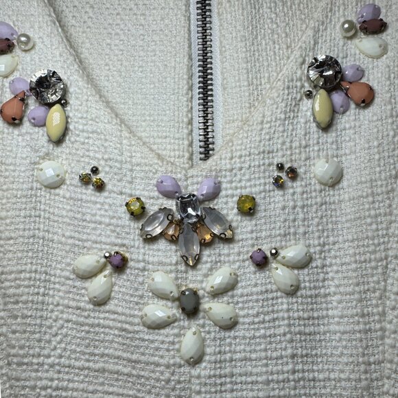 Gorgeous GB Beaded Fit & Flare Dress - Ivory XS - Picture 5 of 6